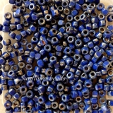 100 Stück - Matubo Rocailles 6/0 3-cut - blau picasso